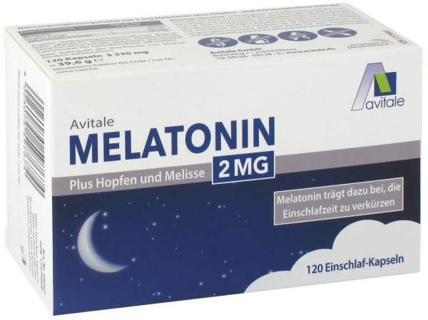 Melatonin 2 mg plus Hopfen und Melisse 120 Kapseln
