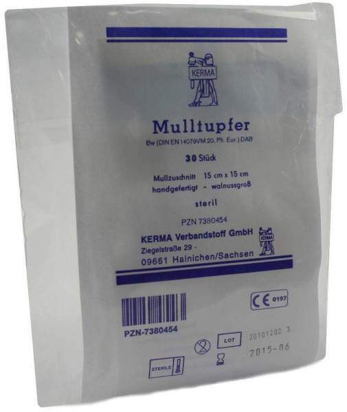 Mulltupfer 15x15cm Walnussgroß Steril 30 Tupfer