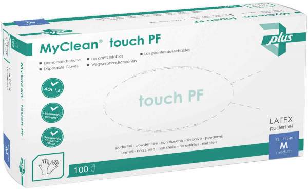 Myclean Touch Pf Handsch.Unsteril Latex Gr.M 100 S