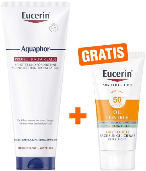 Eucerin Aquaphor Protect &amp; Repair 220 ml Salbe + gratis Eucerin Sun Gel-Creme Oil Control 20 ml