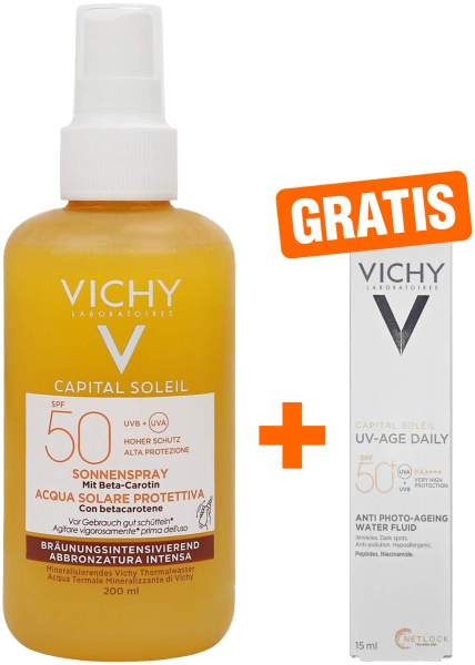 Vichy Capital Soleil bräunungsintensivierendes Sonnenspray LSF 50 200 ml + gratis Capital Soleil UV-Age LSF 50+ 15 ml