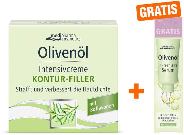 medipharma cosmetics Olivenöl Intensivcreme exclusiv Kontur Filler 50 ml + gratis Olivenöl Anti-Falten Serum 5 ml