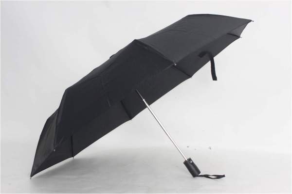 Sturm Regenschirm, faltbar mit Schutzhülle, schwarz