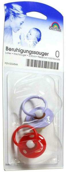 Beruhigungssauger Kirschförmig Latex 0-3 Monate Flieder-Rot 2...