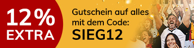 Machen Sie Ihren Einkauf zum Volltreffer und sichern Sie sich nur heute 12% WM-Rabatt ab 59€ Einkaufswert.