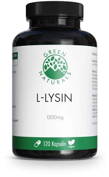 Green Naturals L-Lysin 1200mg hochdosiert vegan 120 Kapseln