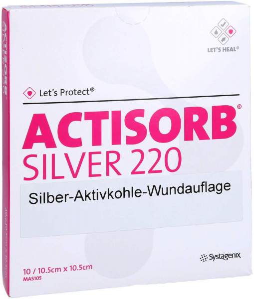 Actisorb 220 Silver 10,5x10,5 cm Steril Kompressen