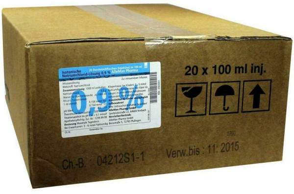 Kochsalzlösung 0,9% zur Injektion 20 X 100 ml