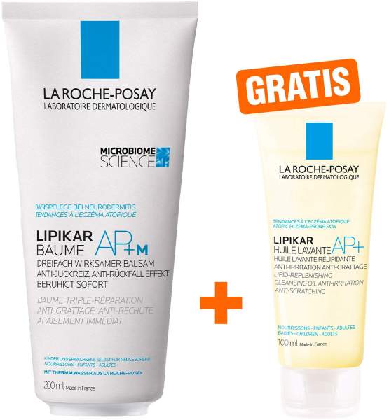 La Roche Posay Lipikar Baume AP+ M Eco Tube 200 ml Balsam + gratis La Roche Posay Lipikar Dusch-und Badeöl 100 ml