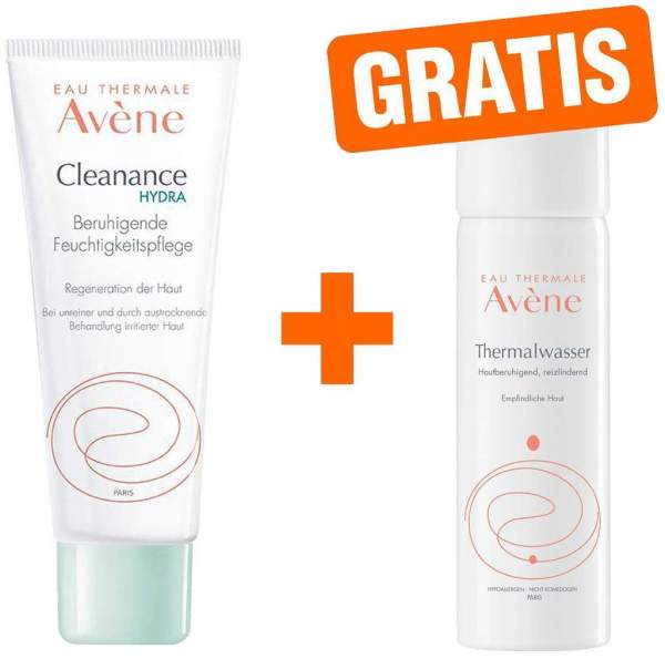 Avene Cleanance Hydra beruhigende Feuchtigkeitspflege + gratis Thermalwasser Spray 50 ml