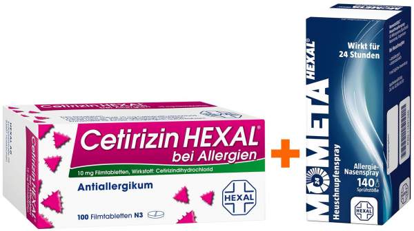 Sparset Allergie Cetirizin Hexal 100 Filmtabletten und Mometahexal Heuschnupfenspray 18 g