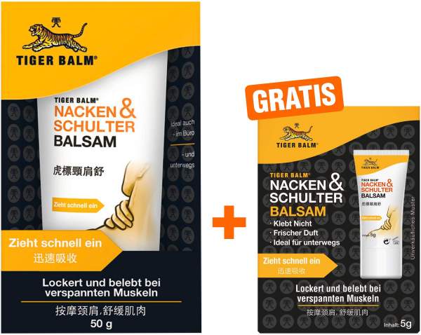 TIGER BALM Nacken und Schulter Balsam 50 g Balsam + gratis Tiger Balsam Sachets 5 g