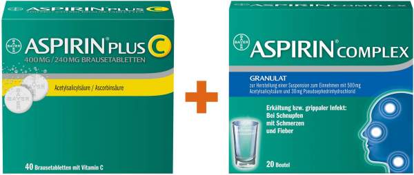 Aspirin plus C 40 Brausetabletten + Aspirin Complex Granulat 20 Beutel