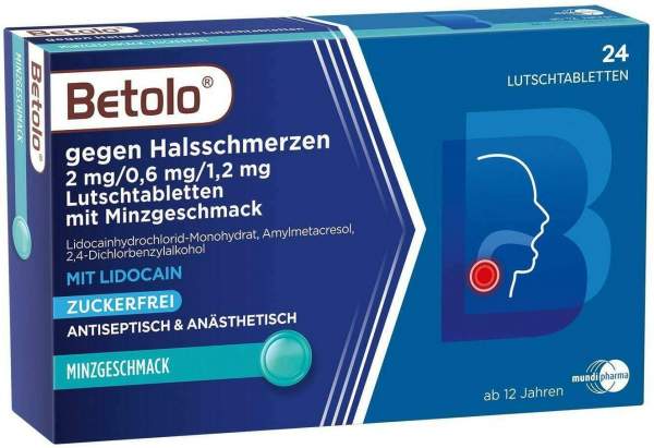 Betolo gegen Halsschmerzen Minze 24 Lutschtabletten