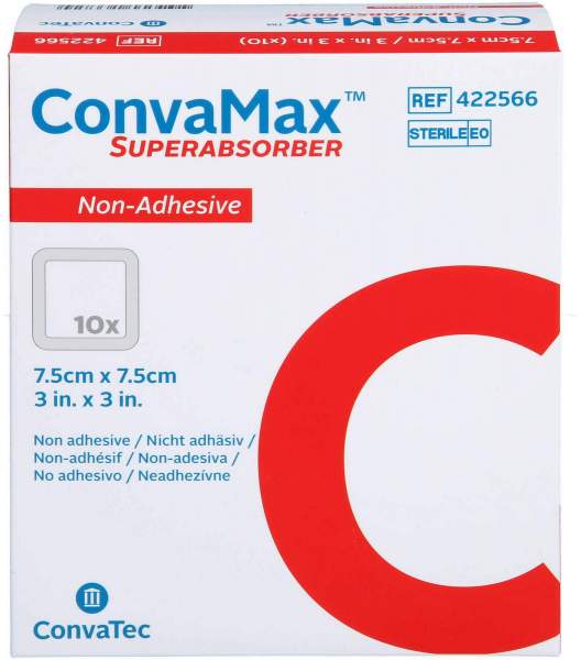 Convamax Superabsorber Nicht Adhäsiv 7,5 X 7,5 cm 10 Stück