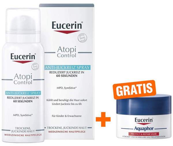 Eucerin AtopiControl Spray 50 ml + gratis Aquaphor Repair-Salbe 7 ml