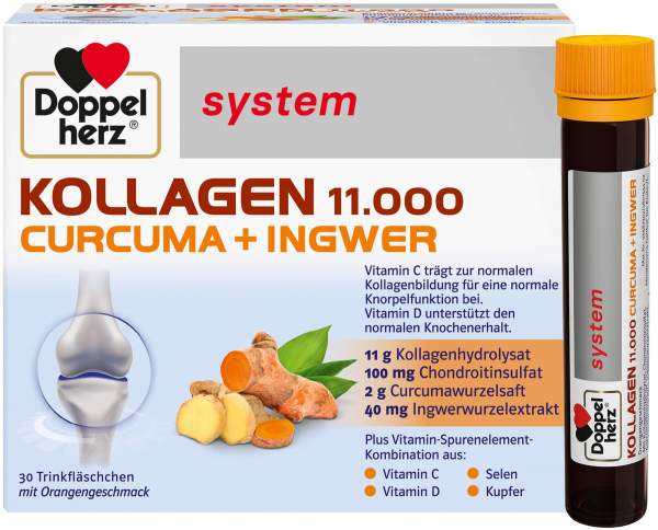 Doppelherz system Kollagen 11.000 Curcuma + Ingwer 30 x 25 ml Trinkampullen