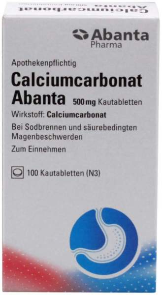 Calciumcarbonat Abanta 500 mg 100 Kautabletten