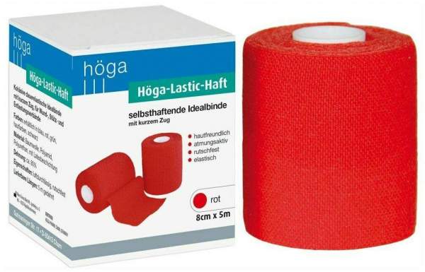 Höga Lastic Haft Binde 8cmx5m Rot