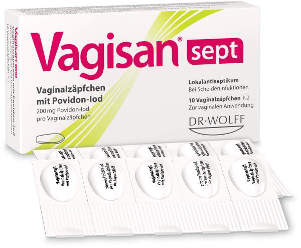 Vagisan Sept Vaginalzäpfchen Mit Povidon-Iod 10 Stück