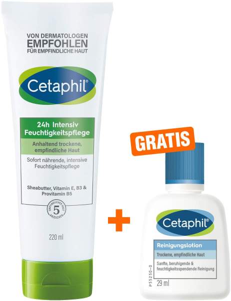 Cetaphil 24 H Int.Feuchtigkeitspflege + gratis Reinigungslotion 29 g