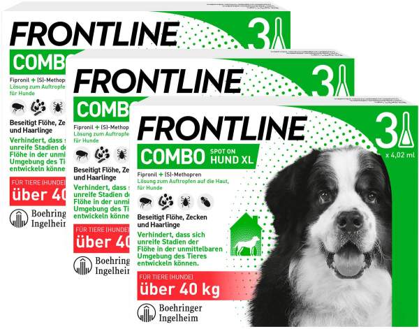 Frontline Combo Spot on Hund XL 40-60 kg 3 x 3 Pipetten