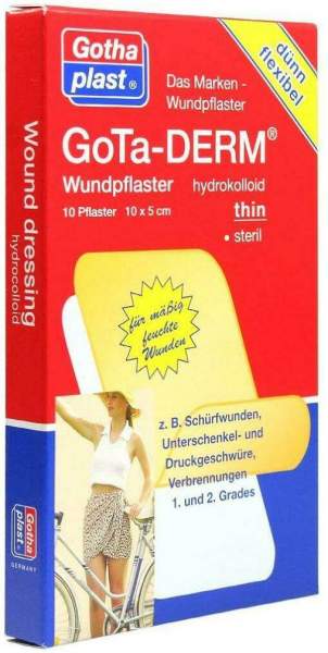 Gota Derm Wundpflaster Hydrokolloid Thin 10x5cm 10 Pflaster