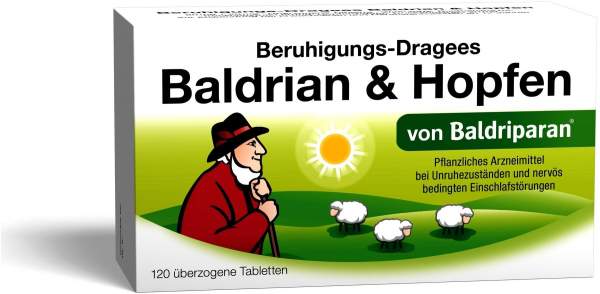 Beruhigungs Dragees Baldrian &amp; Hopfen 120 überzogene Tabletten
