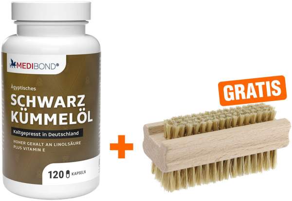 Schwarzkümmelöl Medibond 120 Kapseln + gratis Nagelbürste