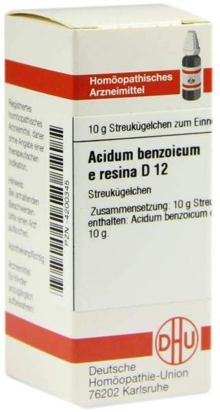 DHU Acidum Benzoicum e resina D12 10 G Globuli