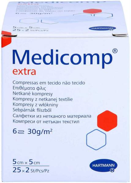 Medicomp extra Vlieskomp. steril 5x5 cm 6lagig 25 x 2 Stück