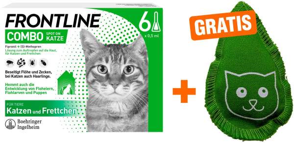 Frontline Combo Spot on Katze 6 Pipetten + gratis Baldriankissen für Katzen 1 Stück