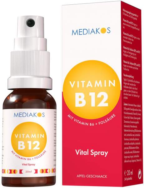 Vitamin B12 + B6 + Folsäure Mediakos Vital Spray 20 ml