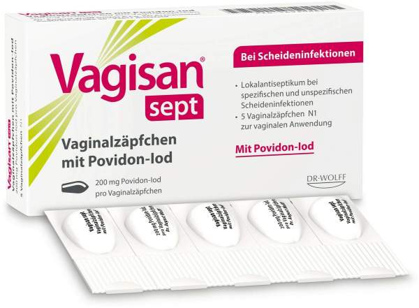 Vagisan Sept Vaginalzäpfchen Mit Povidon-Iod 5 Stück