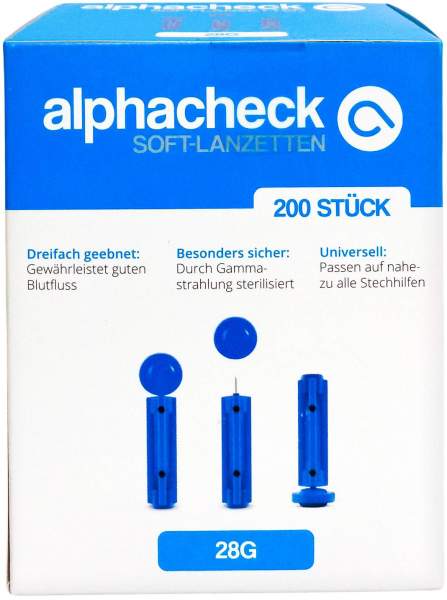 Alphacheck Soft Lanzetten 28 G 200 Stück