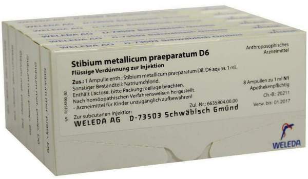 Weleda Stibium Met. Praeparatum D6 48 X 1 ml Ampullen