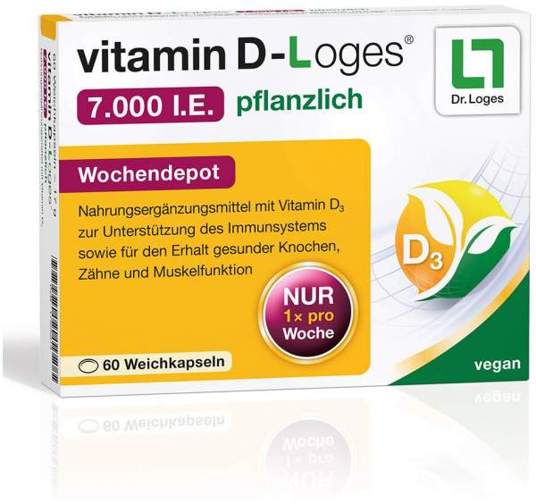Vitamin D-Loges 7000 I.E. Pflanzlich 60 Weichkapseln