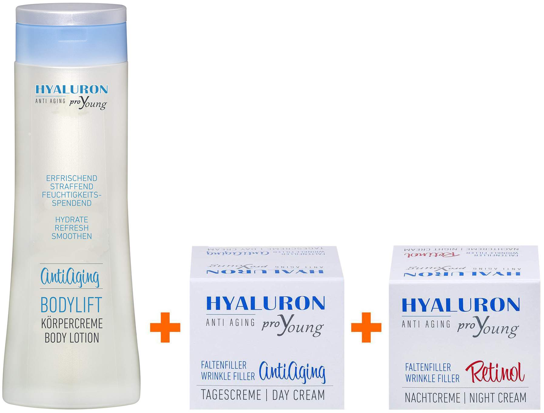 Proyoung Hyaluron Körpercreme + Hyaluron Gesichtscreme + Hyaluron Ret ...