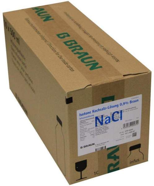 Kochsalzlösung 0,9% Glasflasche 10x500 ml Infusionslösung