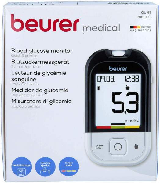 Beurer GL48 Blutzuckermessgerät mmol je l