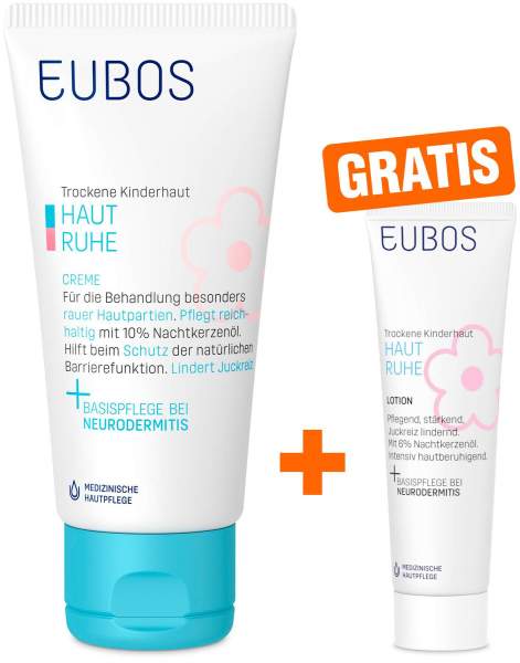 Eubos Kinder Haut Ruhe Creme 50 ml + gratis Kinder Haut Ruhe Lotion 8 ml