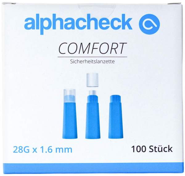 Alphacheck comfort Sicherheitslanzett.28 G 1,6 mm 100 Stück