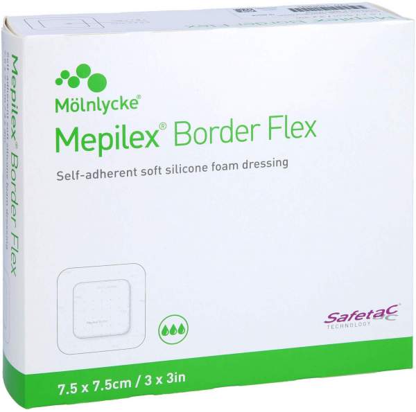 Mepilex Border Flex Schaumverband Haftend 7,5 X 7,5 cm 10 Stück