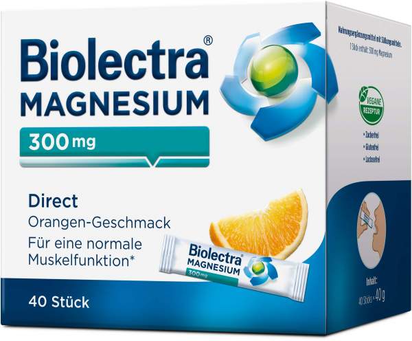 Biolectra Magnesium 300 mg Direct Orangengeschmack 40 Pellet