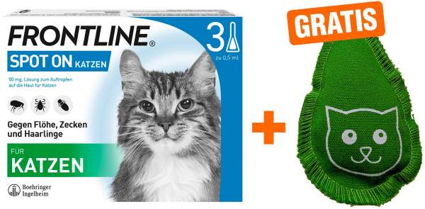 Frontline Spot on Katze 3 Pipetten + gratis Frontline Baldriankissen für Katzen
