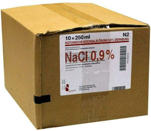 Isotonische Kochsalzlösung 0,9% Bernburg Pe-Flasche 10 X 250 Ml...