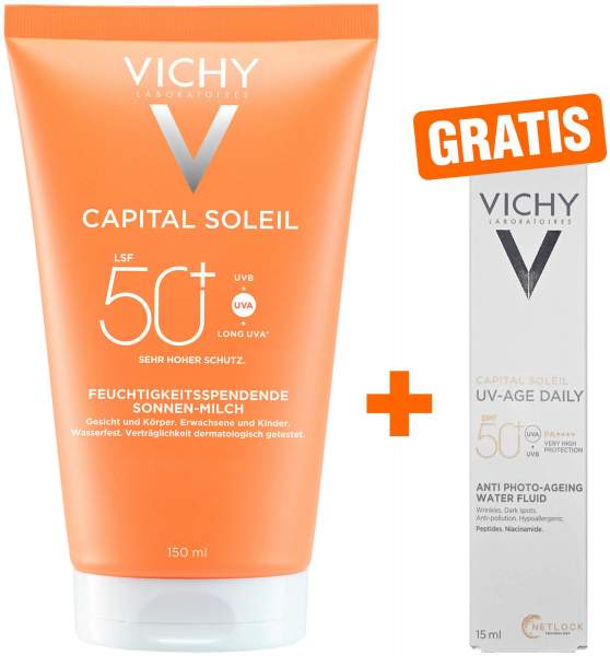 Vichy Capital Soleil Sonnenschutz-Milch LSF 50+ 150 ml + gratis Capital Soleil Daily LSF50+ 15 ml