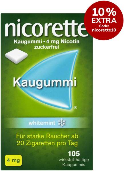 Nicorette Kaugummi 4 mg whitemint 105 Kaugummis