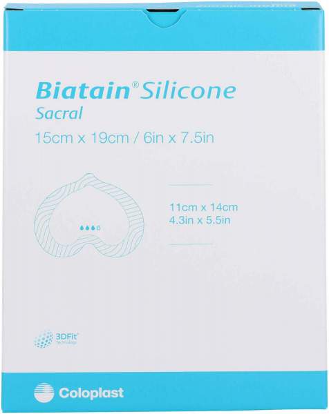 Biatain Silicone Schaumverb.Sakrum Klein 15 X 19 cm 5 Stück