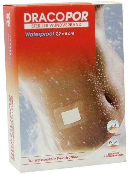 Dracopor Waterproof Wundverband Steril 5 X 7,2 cm 25 Verbände